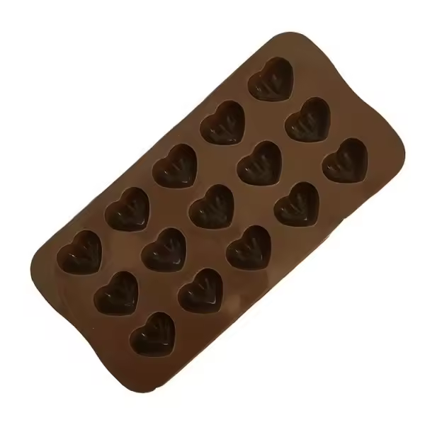 Molde de Hielo/Chocolate/jelly with 15 Corazones-Molde de Hielo-Molde de praliné marrón - 1