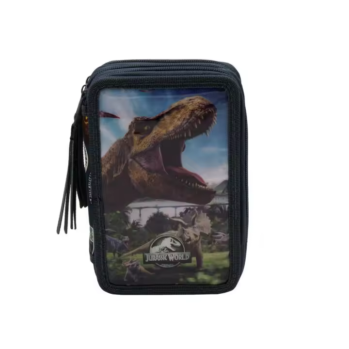 UNIVERSAL STUDIOS - Jurassic World Plumier 3 Pisos con Material Escolar - 1