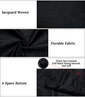 Chaleco Formal Para Hombre Negro Con Paisley Cuello Con Corbata Lazo Handkerchief Cufflinks Para Boda Prom Tuxedo Vestido De Noche - details 0