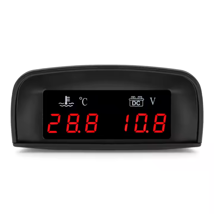 Gauge De Temperatura De Agua Digital + Sensor De Voltaje 10mm 2 En 1 Para Coche Camión Motocicleta Pantalla LCD 12V 24V - 1