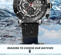 Reloj De Pulsera De Cuarzo BORUSE Para Hombre Cronógrafo Negocio Impermeable De Silicona Estilo Casual Y Moda - details 8