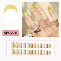 24pcs/set Uñas Postizas Cortas Cuadradas Con Diseño De Ojos De Gato Y Brillo En Colores Rosa Verde Morado Amarillo Y Nude Para Artículos De Belleza Y Uñas - details 8