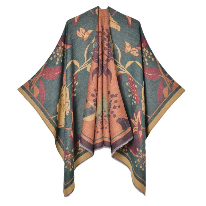 Estilo Pastoral para mujer, chal de viaje, capa Yunnan, Nepal, viaje, ropa exterior cálida, bufanda para fotografía, cárdigan - 1