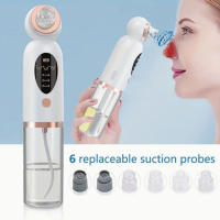 Pequeño Instrumento De Belleza Con Burbujas Para Limpieza De Poros Y Extracción De Quimios En Casa Con 3 Niveles De Succión Y 6 Cabezas Intercambiables - details 8