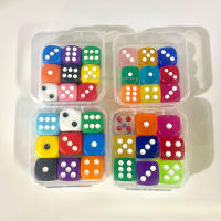 9 Piezas De Dados Colores Transparentes Con Caja Dados De 6 Cara 14mm/16mm Para Juegos De Mesa Aprendizaje Matemático Clase - details 1