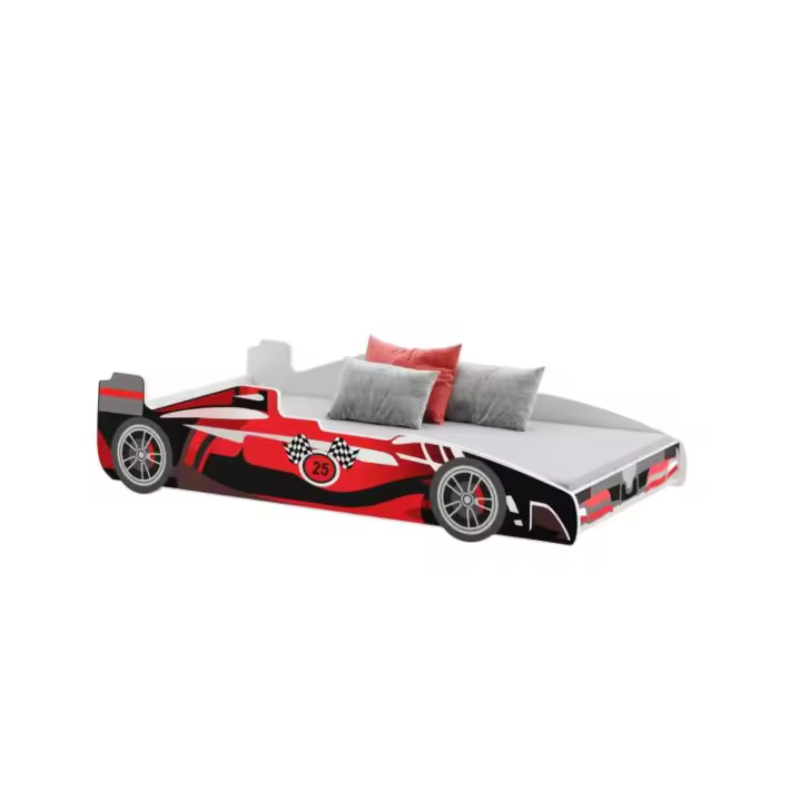 Cama de criança 160 x 80 cm com colchão e estrado incluídos Kobi Formula Vermelho - 1