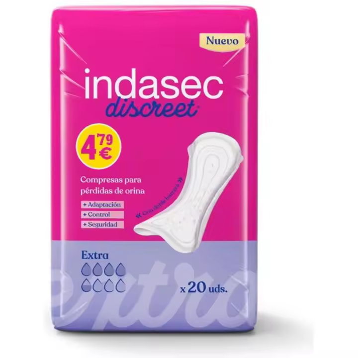 Indasec Discreet Extra Compresas Para Pérdidas De Orina 20U - 1