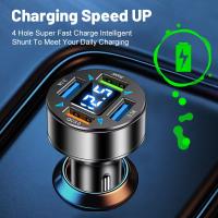 Cargador USB de 6 puertos para coche, adaptador de corriente con pantalla Digital LED, carga rápida QC3.0, Compatible con teléfonos inteligentes iPhone, IOS y Android, 66W - details 0