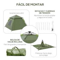 Tienda de Campaña Pop up para 2-3 Personas Tienda Camping Instantánea Impermeable PU2000 mm Protección UV50+ con Bolsa de Trasporte 210x210x150 cm - details 3