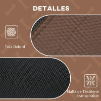 PawHut Cama Elevada para Mascotas Portátil con Toldo Extraíble Tela Transpirable al Aire Libre para Interior y Exterior 122x92x108 cm - details 4