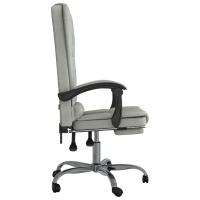 vidaXL Silla de oficina reclinable con masaje terciopelo gris claro - details 2