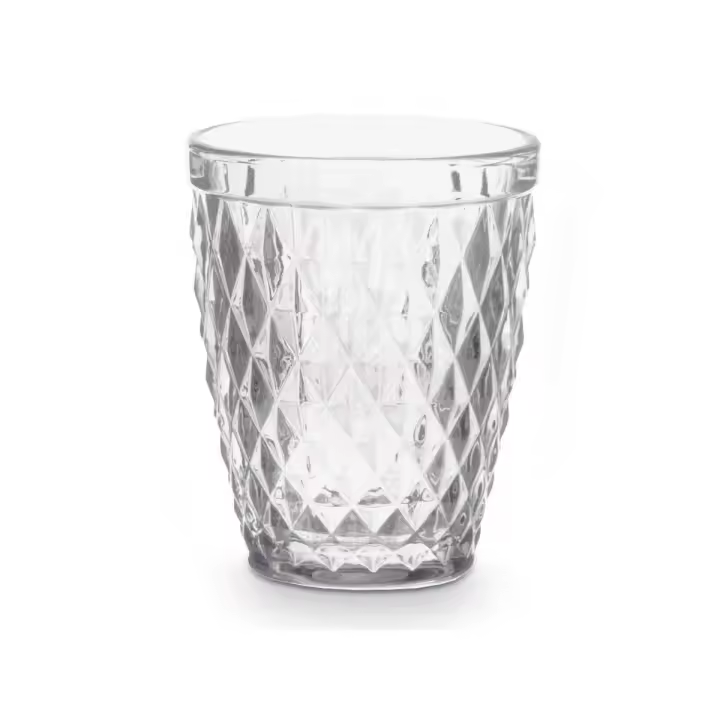 Arte Regal Set de 6 Vasos diamante transparente 250 ml - 1