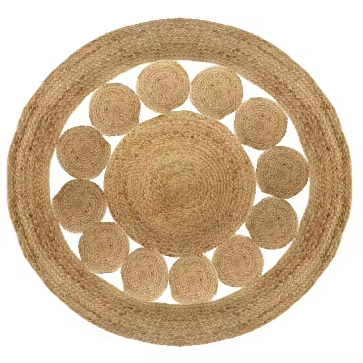 Scalpers Home Alfombra de yute calada D.120 cm x 1 cm - Decoración del hogar - 1