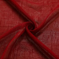 Cortina Transparente De Hilo De Lino Roja Para Decoración De Sala De Estar Estilo Celebración 1 Pieza Cortina De Voile Sólida - details 6