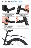 Guardabarros Plegable Para Bicicleta WEST BIKING Universal MTB Road Bike Mudguard Set Accesorios De Ciclismo Ajustable - details 15