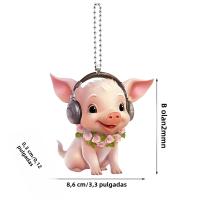 Colgante Decorativo De Cerdo Acrílico 2D Interesante Para Llaves De Coche Regalo Divertido Y Moderno Para Amigos - details 14