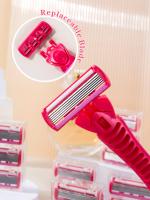 Cepillo De Afeitar Manual Para Mujer Con 18 Hojas De Acero Inoxidable 6 Capas Cabeza De Afeitar Interchangeable Kit De Afeitar - details 0