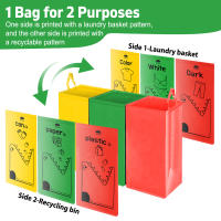 Bandeja De Reciclaje 149L Impermeable Con Bolsa De Basura Reciclable Y Estampado Colorido - Almacenamiento Plegable Para Botellas Para Cocina Y Hogar - details 6