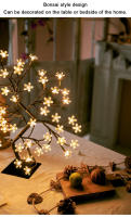 Lámpara De Mesa LED Sakura Con Control Remoto USB Para Decoración De Navidad Y Fiesta Luz De Árbol Para Dormitorio Hotel Tienda - details 4