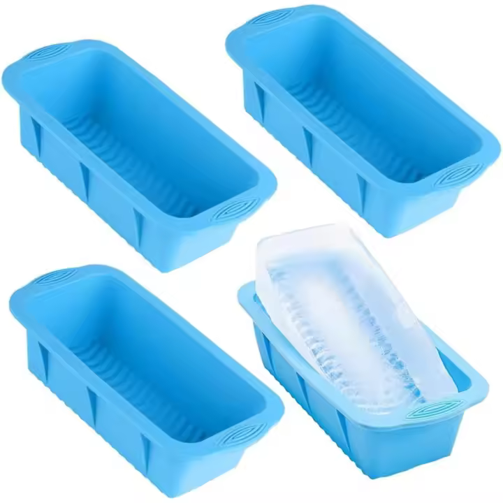 Bandejas Grandes para Cubitos de Hielo,4 Cubitera Silicona,Cubiteras para Hielo Grande,Moldes para Cubitos de Hielos XXL,Reutilizables Moldes Grandes para Congelador para Baño de Hielos,Bañera - 1