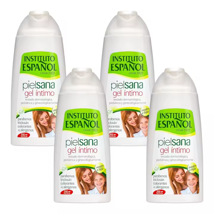INSTITUTO ESPAÑOL Pack de 4 Botes de Gel Íntima Hija y Madre Piel Sana 300 ml (1200 ml en Total) - 1