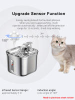 Fuente de agua de acero inoxidable para gatos, tazón de agua Ultra silencioso con Triple filtro, circulación automática, 74oz/2,2 L - details 9