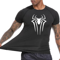 Camiseta De Compresión Con Estampado De Araña Para Hombres Camiseta Guardia Contra Picaduras De Verano Con Manga Corta Secado Rápido Para Gimnasio Y Ejercicio - details 2