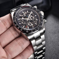 Reloj Mecánico De Moda PAGANI DESIGN 2023 Para Hombre Con Bezel Arcoíris Acero Inoxidable Resistente Al Agua Y Shock Con Calendario Completo Y Semana Display Cristal De Zafiro - details 7
