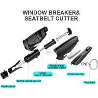 Mini Martillo De Seguridad Para Coche Rompe Ventanas Plegable Portátil Impermeable Con Llavero Herramienta De Emergencia Cortador De Cinturón De Seguridad - details 7