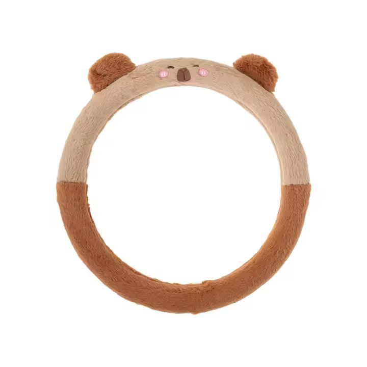 Funda Para Volante De Coche De Peluche Capibara Cartoon Caliente No Esmerilado Universal Para Manillar Invernal Antideslizante - 1