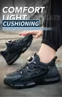 Zapatos De Seguridad Para Hombre Con Botón Giratorio Indestructibles Tamaño De Punta De Acero Antipinchazos Y Antideslizantes - details 3