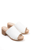 Lyla Wang Sandalias mujer mules con tacón alto y plataforma efecto madera con tachas y plantilla acolchada - details 20
