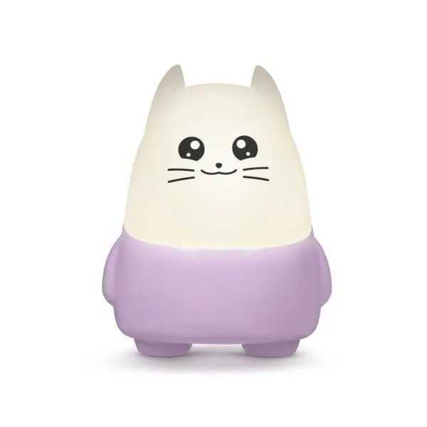 Bigben kids lilo luz nocturna inalambrica - regulable - temporizador 15-30-60mn - recargable por usb-c - color blanco/morado - 1