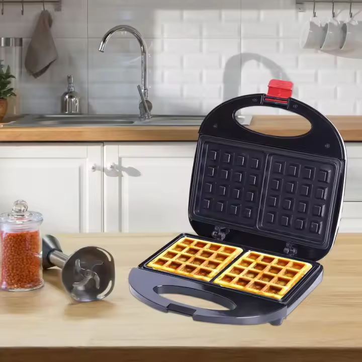Máquina eléctrica para hacer sándwiches, Mini parrilla para Pan, Waffle, tortitas, calefacción de doble cara, sartén antiadherente de hierro, horno para pasteles, 750W - 1