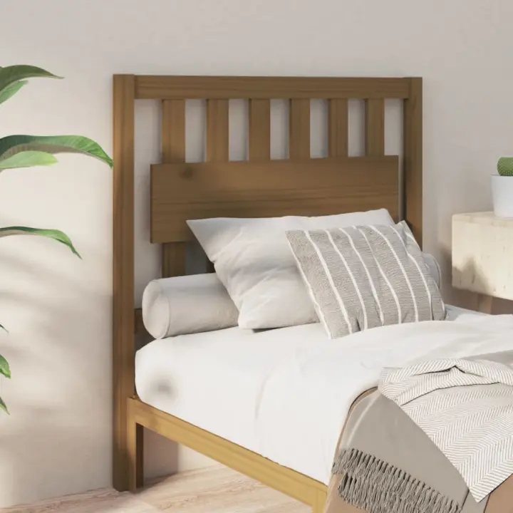 vidaXL Cabecero de cama madera maciza pino marrón miel 95,5x4x100 cm - 1