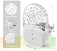 Luz de noche regulable, luces de noche que se conectan a la pared, luz de noche para niños, paquete de 2, luz de noche amarilla ámbar con sensor crepuscular para dormitorio, baño - details 2