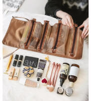 Bolsa De Maquillaje Organizadora 4 En 1 Para Mujer Con Cierre De Cremallera Y Malla Gran Capacidad Bolso De Cosméticos Plegable Portátil Para Viaje Y Almacenamiento - details 2