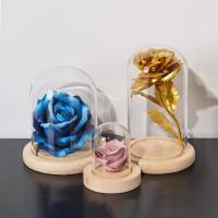 Estuche De Exhibición De Vidrio Con Base De Madera Jarrón De Terrario Cubierta De Acrílico Para Flores Inmortales Estilo Pastoral - details 5
