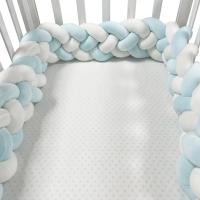 Almohadilla De Protección Para Cuna 200CM Para Bebé Niño Decoración De Habitación De Cuna Algodón Sólido Tres Piezas - details 7