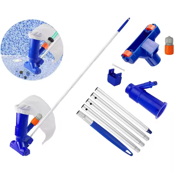 Limpiafondos Humber Swimming Pool, Pequeño Pool Aspiror, Desmontable Pool Limpieza Kit, Limpiador Bottom Pool Y Paredes Manual, Aspirador Agua Piscina Estanques para Jardin - 1