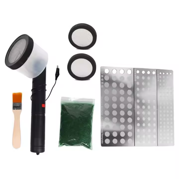Kit de flocado de césped estático, máquina de flocado ABS con Mango antideslizante para bricolaje, paisaje de Diorama de modelado escénico - 1