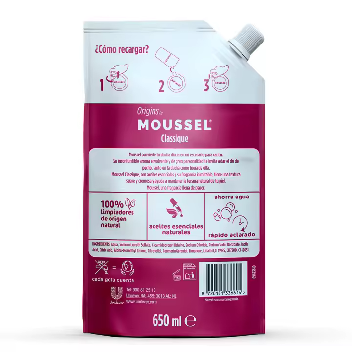 Higiene Moussel MOUSSEL CLASSIQUE gel de ducha original recarga - 1