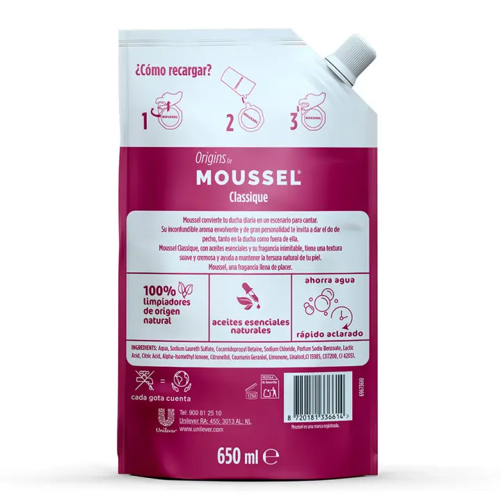 Higiene Moussel MOUSSEL CLASSIQUE gel de ducha original recarga - 1
