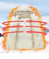 Chaqueta De Parka Impermeable Para Hombre Invierno Con Capucha Cualidad Gruesa De Poliéster Ropa Térmica Casual De Cuello Alto - details 2