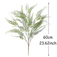 Plantas Artificiales 60cm Pernasa Fern Green Hojas Verdes Decoración De Habitaciones Falso Grama Plástica Para Casas Bodas Y Fiestas Navideñas - details 1