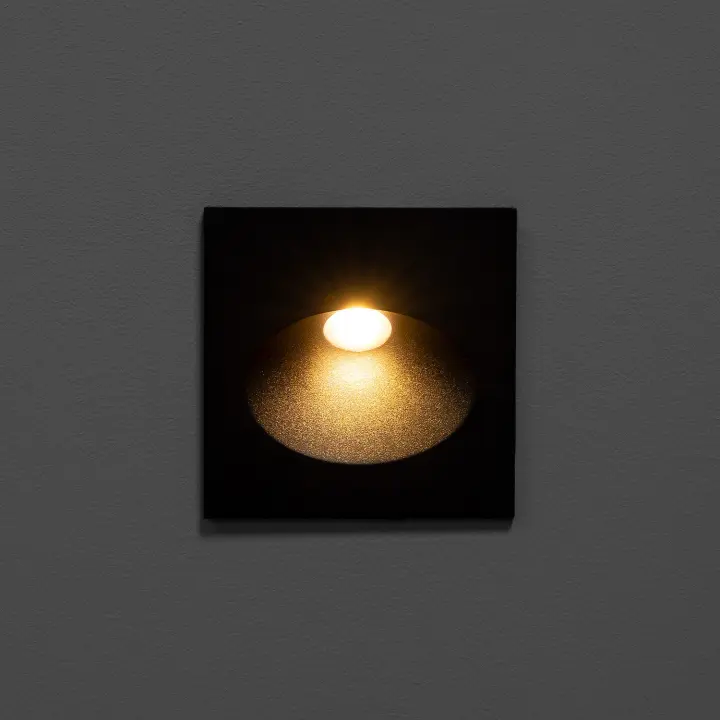 Ledkia Baliza Exterior LED 3W Empotrable Pared Cuadrado Gris Coney 2700K Blanco Cálido - 1