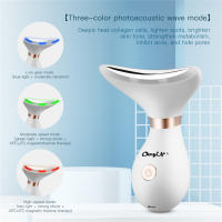 CkeyiN Máquina De Levantamiento Facial Y Cuello Masajeador Fototerapia Instrumento De Masaje Ocular Vibration Anti Arrugas Eliminador De Doble Mentón - details 10