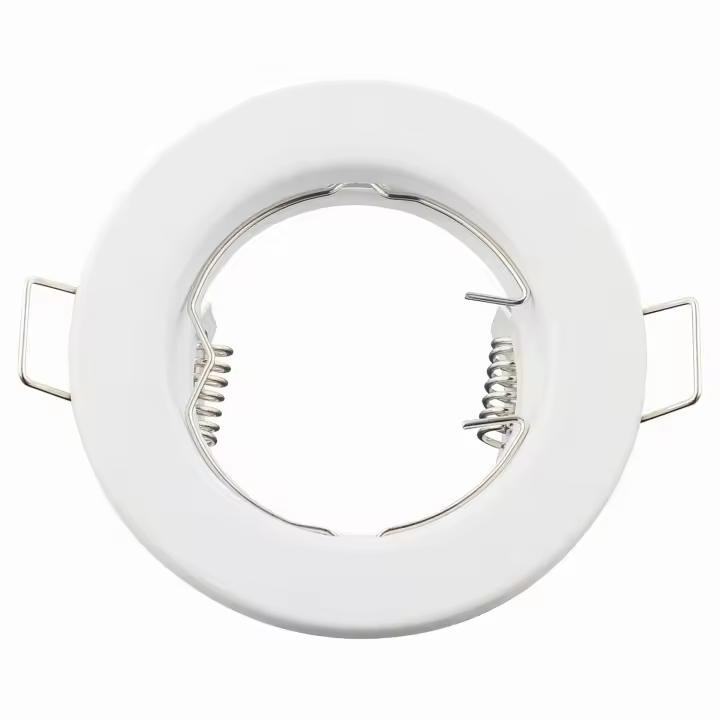 6PCS Soporte Redondo Para Spot LED Revestido De Metal Ajustable GU10 Base De Luz Para Techo Fijación Recessed Compatible Con Foyer - 1