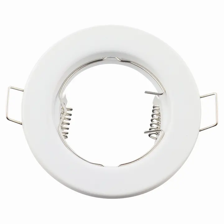 6PCS Soporte Redondo Para Spot LED Revestido De Metal Ajustable GU10 Base De Luz Para Techo Fijación Recessed Compatible Con Foyer - 1