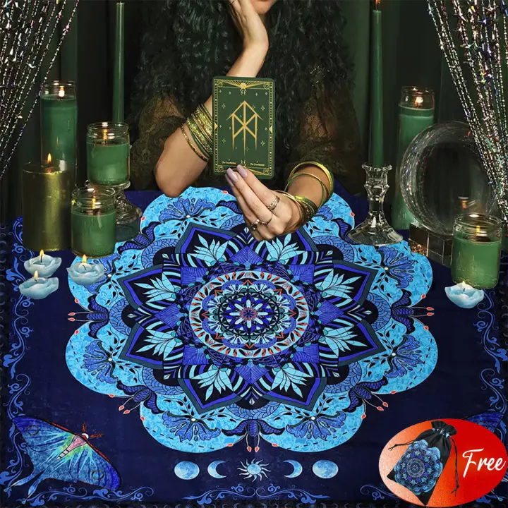 Mantel De Tela Para Tarot 29x29Inch Con Bolsa Grátis Juego De Cartas De Divinación Mesa De Atracción Alquimia Estilo Americano - 1